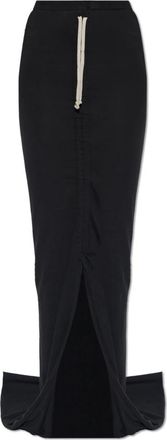 Rick Owens Lange Rok Met Split - Dames - Maxi Rokken - Zwart - L - Katoen - Rokken