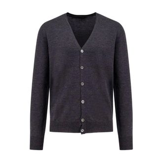 Gran Sasso Giuuno V-neck Cardigan - Heren - Truien - Grijs - Maat: M Wol