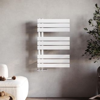 Sonni Scaldasalviette Acqua Calda Termoarredo Radiatore Design Laterale Verticale Scaldasalviette Connessione Laterale Bianca 760x500mm 679 W - Sonni