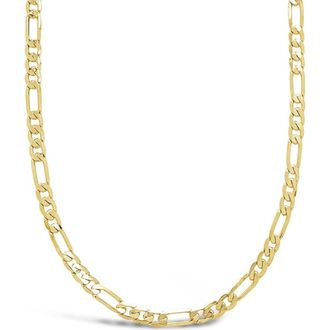 Sterling Forever Figaro Chain Necklace in Gold at Nordstrom, Size 14
