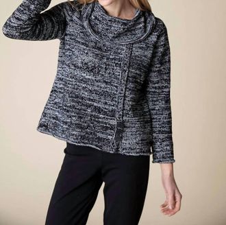 Habitat Tweedy Chenille Cowl Pullover Sweater In White