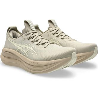 Asics GEL-NIMBUS 28 Running Shoe in Feather Grey/Cream at Nordstrom, Size 10.5