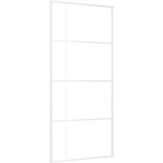 vidaXL Vidaxl - Puerta Corredera Esg Vidrio Y Aluminio Blanca 90x205 Cm