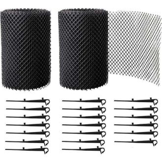 OEM Protectores De Canaletas De Pp Duraderos De 12 M, Xu, Protector De Techo Y Protector De Hojas + 20 Ganchos De Fijaci&oacute;n + 15 Cm De Ancho + 12 M De Larg