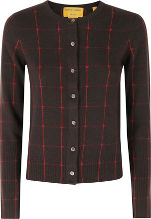 Guest In Residence Brown Jane Checkered Cashmere Cardigan