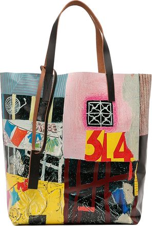 Marni Womens Pre-owned Printed Pvc Tote - Black - One Size