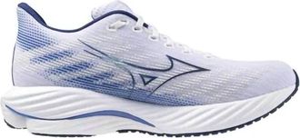 Mizuno Womens Wave Rider 28 Shoes In White/estate Blue