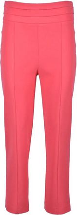 Patrizia Pepe Cropped Fuchsia Trousers with Structured Waistband and Tailored Fit