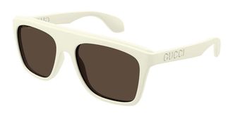 Gucci GG1570S 003 Mens Sunglasses White Size 57