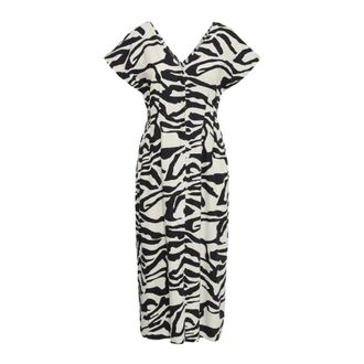 Ichi Midi Jurken - Dames - Casual kleedjes - Beige - M - Kleedjes