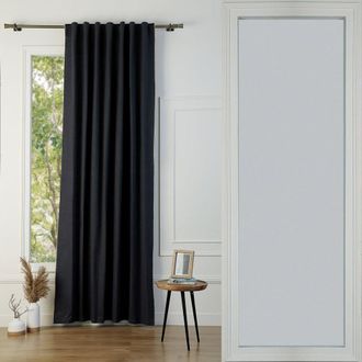 Febronie Cortina con pasadores algodón carbón / arena 140x260