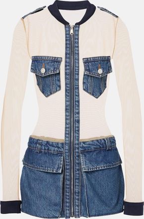 Coperni Illusion tulle and denim minidress