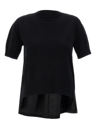 sacai asymmetrical T-shirt - Black