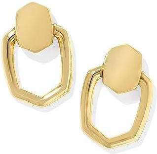 Kendra Scott Kaia Open Frame Womens Earrings Earring Gold, Brass/Cubic Zirconia