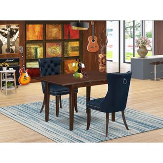 East West Furniture 3 Piece Kitchen Table Set Consists of a Rectangle Dining Table