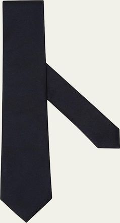Ermenegildo Zegna Mens Solid Silk Evening Tie, 7cm
