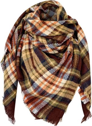 Generic Blanket Scarfs for Women Womens Winter Warm Increase Double-Sided Colorful Scarf Shawl Waist Scarf Women (C, One Size)