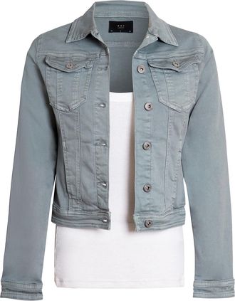 SS7 Womens Denim Jacket in Stretch, Grey, Yellow, Red