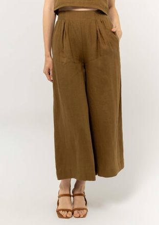 Bel Kazan Atlas Wide Leg Pant In Cumin