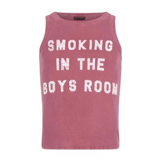 Dsquared2 Sleeveless Tops, male, Pink, Size: XL Rib Knit Crew Neck Sleeveless Top