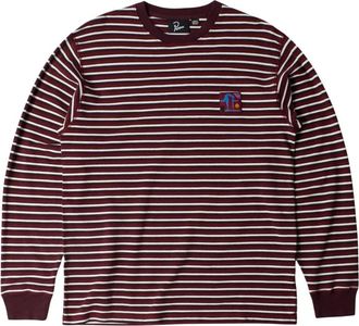 by Parra Tops, Heren, Rood, XL, Katoen, Tripped Stripes Pique Long Sleeve T-Shirt