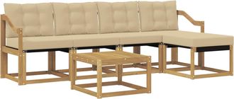 vidaXL Conjunto De Sof&aacute;s De Exterior 6 Uds. Y Beige Vidaxl