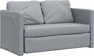 vidaXL Folding Sofa Bed Light Grey 112 x 60 x 55 cm Fabric vidaXL