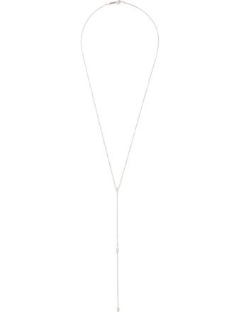 Anita Ko embellished drop necklace - women - 18kt White Gold - OS - Silver