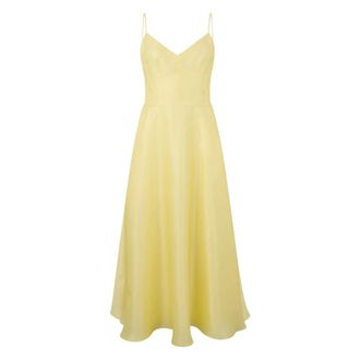 Alberta Ferretti Alberta Ferretti, Party Dresses, female, Yellow, Size: M A-Line Dress in Satin