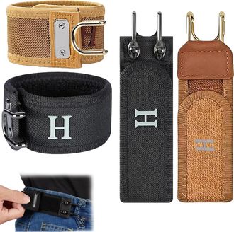 Generic Tactical Metal Hook Elastic Belt-Buckleless Belt Hook,Unisex Buckle-Less Invisible Waist Belts, Gift for Men Women (Black+Brown)