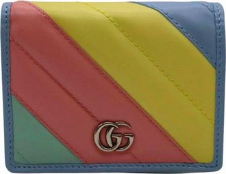 Gucci Multi Colour Striped Marmont Wallet