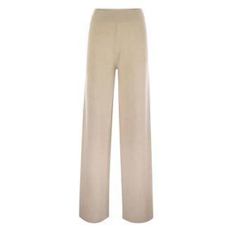 Max Mara Wide Trousers, female, Beige, S, Elegant Studio Trousers
