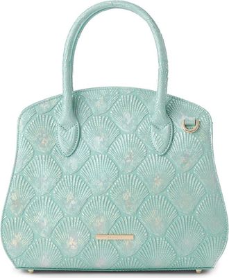 Brahmin Rosetta Embossed Leather Satchel in Waterfall at Nordstrom