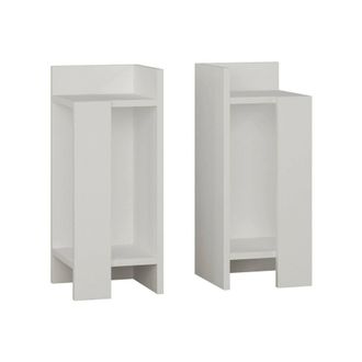 Dmora Mesa De Noche Libra, C&oacute;moda Baja, Mesilla De Noche, Estante De La Cama, 25x27h60 Cm, Blanco, Con Embalaje Reforzado - Dmora