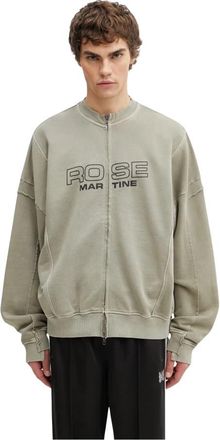 Martine Rose Zip Up Crew - Heren - Vesten met rits - Beige - L - Katoen - Hoodies & sweatvesten