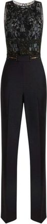 Elisabetta Franchi Sleeveless Crepe Embroidered Jumpsuit