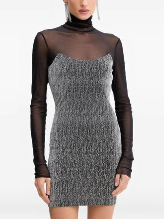 Simona Corsellini long-sleeve panelled mini dress - Silver