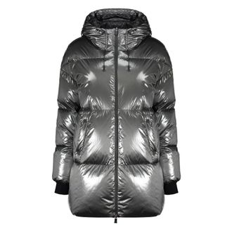 Herno Shiny Down Jacket with Hood - female - Herno - Down Jackets - Gray - 3XL - Jackets