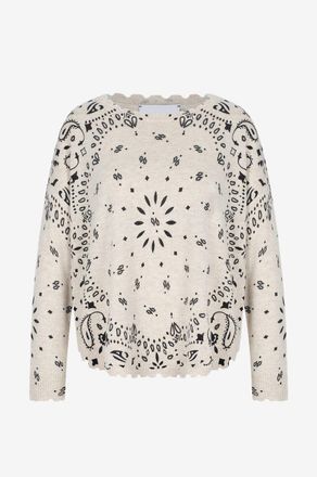 Kujten Pullover mit Rundhalsausschnitt aus Kaschmir Mela Bandana