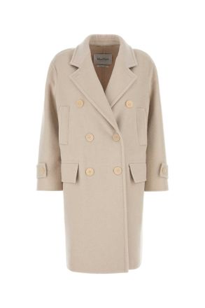 Max Mara Womens Sand Wool Blend Nogara Coat - Nude - Size EU 38 (Womens)