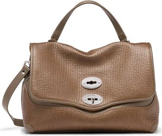 Zanellato Postina Cestaia S - Dames - Handtassen - Grijs - ONE Size - Leer - Tassen
