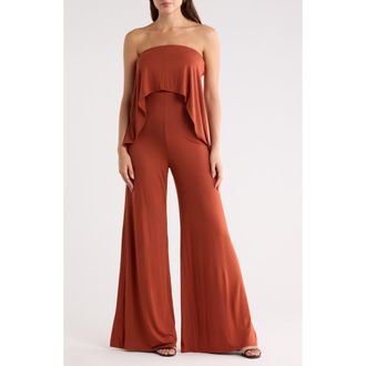 Go Couture Strapless Popover Jumpsuit in Hazelnut at Nordstrom Rack, Size X-Large