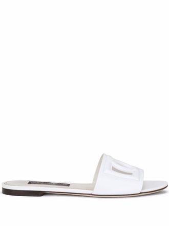 Dolce & Gabbana White Logo Sandals