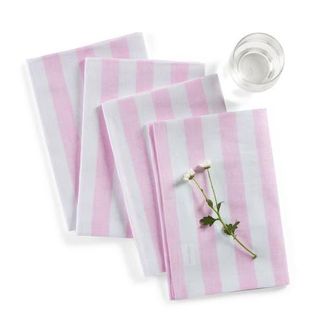 Solino Home Linen Dinner Napkins - Sorrento Stripe, 20 x 20 in Pink And White at Nordstrom, Size Large