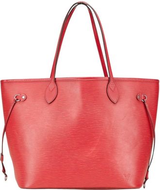 Louis Vuitton Carmine Red Color Leather Pouch Shoulder Bag Tote Bag (Pre-Owned)