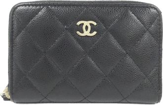 Chanel Black Grained Calfskin Coin Purse/Coin Case (Pre-Owned)