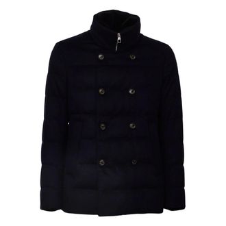 Montecore Double-Breasted Coat - Heren - Mantel - Blauw - XL - Leer - Jassen