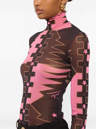 Pucci Geometric-Jacquard Printed Blouse - Pink