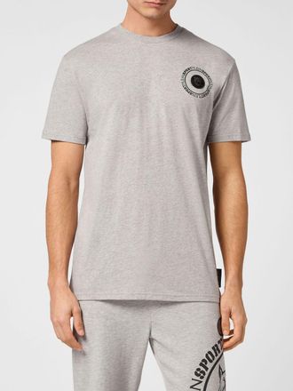 Plein Sport T-shirt slim fit in cotone con logo a contrasto sul petto