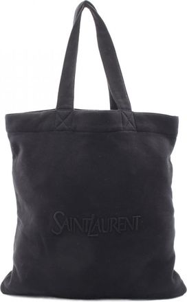 Saint Laurent Black Cotton Handbag Tote Bag (Pre-Owned)